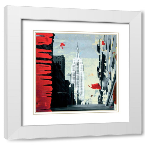Wind White Modern Wood Framed Art Print with Double Matting by Thalie