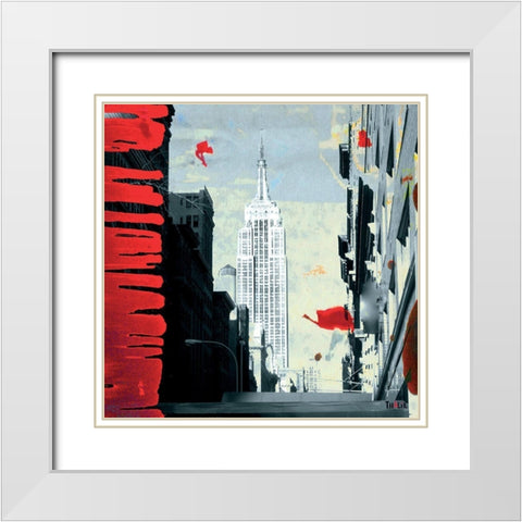 Wind White Modern Wood Framed Art Print with Double Matting by Thalie