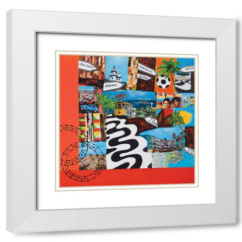 Brasil White Modern Wood Framed Art Print with Double Matting by Wozniak, Sophie