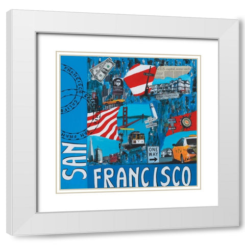 San Francisco White Modern Wood Framed Art Print with Double Matting by Wozniak, Sophie