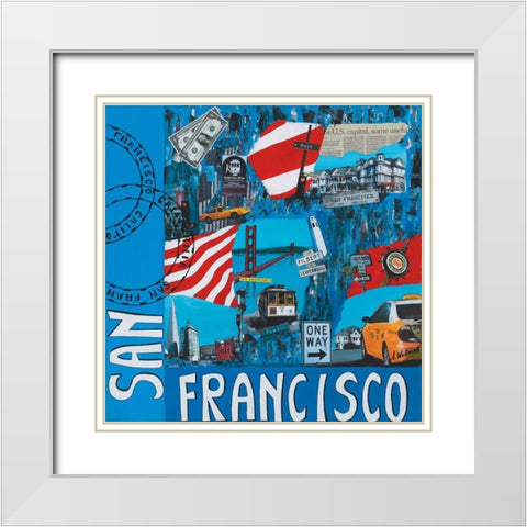 San Francisco White Modern Wood Framed Art Print with Double Matting by Wozniak, Sophie