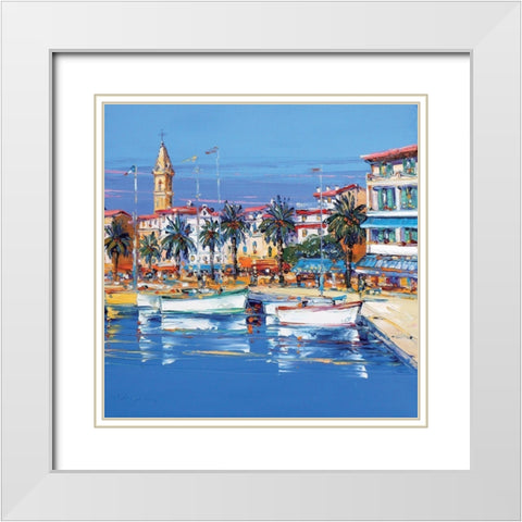 Sanary White Modern Wood Framed Art Print with Double Matting by Corbiere