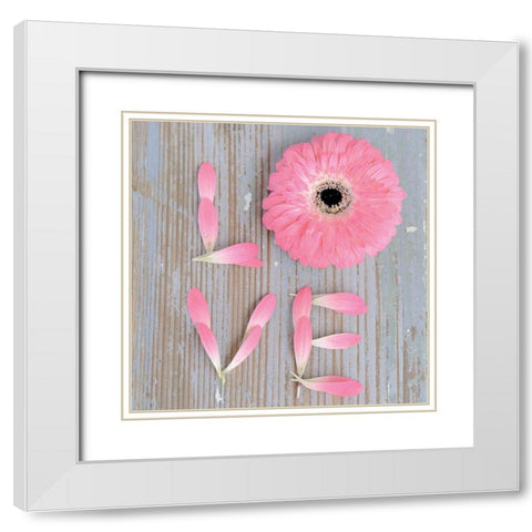 Love White Modern Wood Framed Art Print with Double Matting by BRAUN Studio