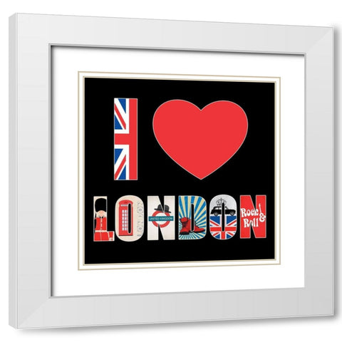 I love London White Modern Wood Framed Art Print with Double Matting by BRAUN Studio