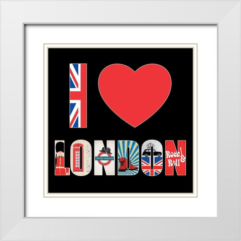 I love London White Modern Wood Framed Art Print with Double Matting by BRAUN Studio