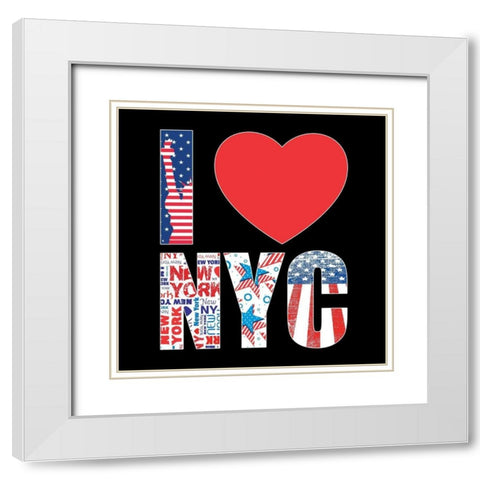 I love NY White Modern Wood Framed Art Print with Double Matting by BRAUN Studio