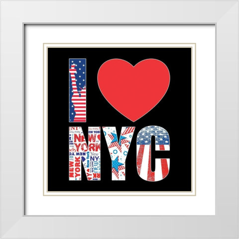 I love NY White Modern Wood Framed Art Print with Double Matting by BRAUN Studio