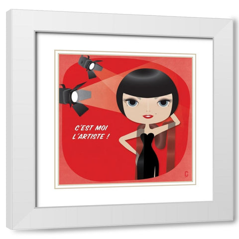 Nenette Star White Modern Wood Framed Art Print with Double Matting by Nolf, Cecile