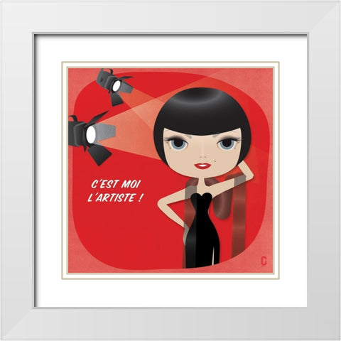 Nenette Star White Modern Wood Framed Art Print with Double Matting by Nolf, Cecile