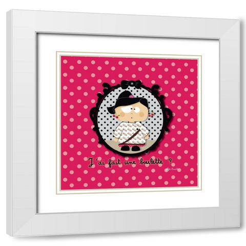 La boulette White Modern Wood Framed Art Print with Double Matting by Fifi, Bastille