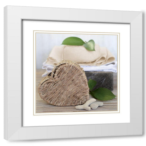 CÅ“ur de Spa White Modern Wood Framed Art Print with Double Matting by Chatelain, Sonia