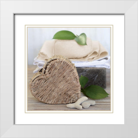 CÅ“ur de Spa White Modern Wood Framed Art Print with Double Matting by Chatelain, Sonia