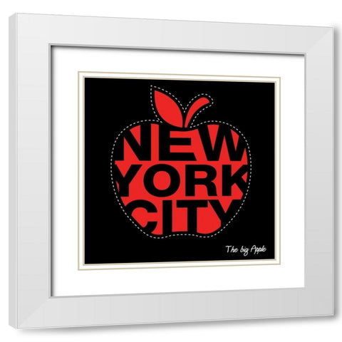 Big Apple White Modern Wood Framed Art Print with Double Matting by BRAUN Studio