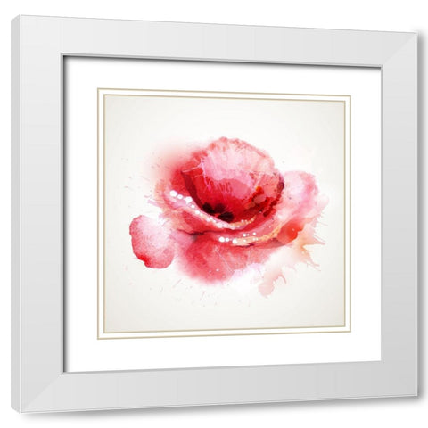 Aquarelle 1 White Modern Wood Framed Art Print with Double Matting by Braun Studio