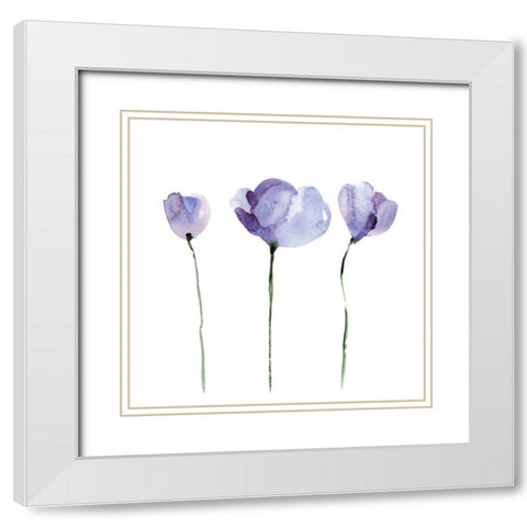 Aquarelle 4 White Modern Wood Framed Art Print with Double Matting by Braun Studio