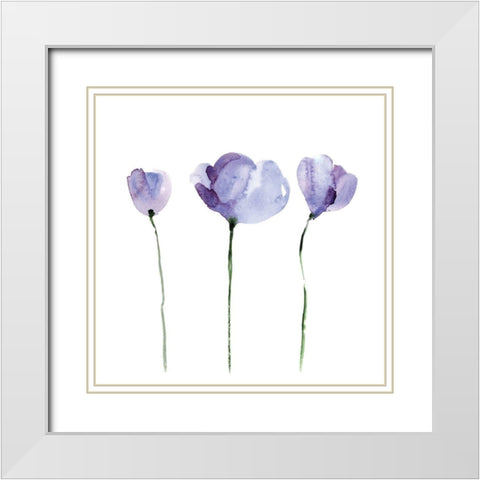 Aquarelle 4 White Modern Wood Framed Art Print with Double Matting by Braun Studio