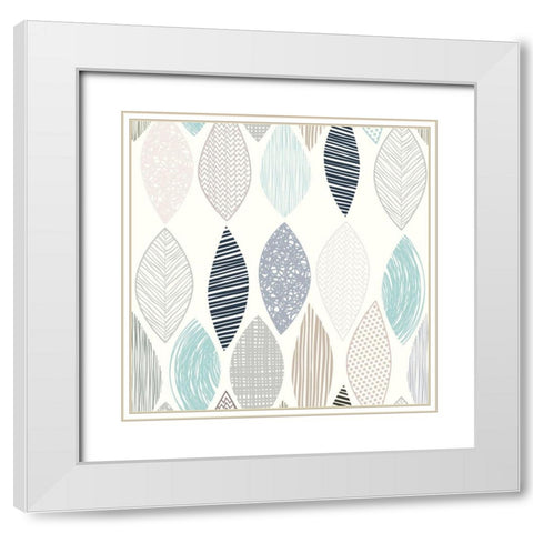 Organic Feuilles White Modern Wood Framed Art Print with Double Matting by Braun Studio