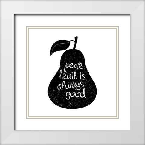 Fruit Pear White Modern Wood Framed Art Print with Double Matting by Braun Studio