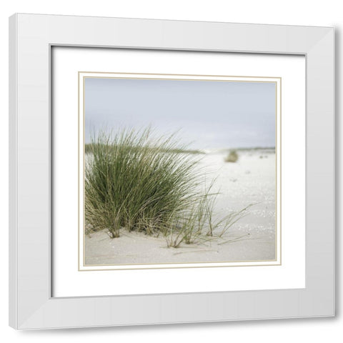 Plage 6 White Modern Wood Framed Art Print with Double Matting by Braun Studio