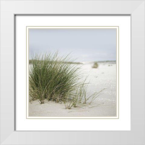Plage 6 White Modern Wood Framed Art Print with Double Matting by Braun Studio