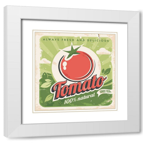 Tomato White Modern Wood Framed Art Print with Double Matting by Braun Studio