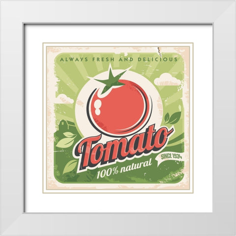 Tomato White Modern Wood Framed Art Print with Double Matting by Braun Studio
