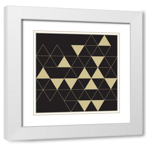 Losanges noirs dorÃ©s White Modern Wood Framed Art Print with Double Matting by Braun Studio