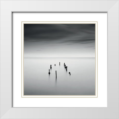 SÃ©renitÃ© White Modern Wood Framed Art Print with Double Matting by Braun Studio