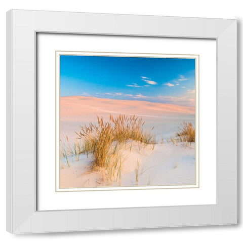 Plage 14 White Modern Wood Framed Art Print with Double Matting by Braun Studio