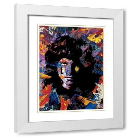 Lui White Modern Wood Framed Art Print with Double Matting by Ortega, Guillaume