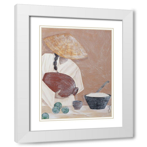 Le riz White Modern Wood Framed Art Print with Double Matting by Dothy