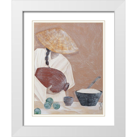 Le riz White Modern Wood Framed Art Print with Double Matting by Dothy