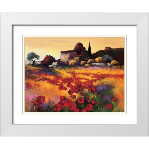 Soir dete White Modern Wood Framed Art Print with Double Matting by Keiflin, Roger