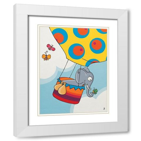 Un petit voyage I White Modern Wood Framed Art Print with Double Matting by Sego