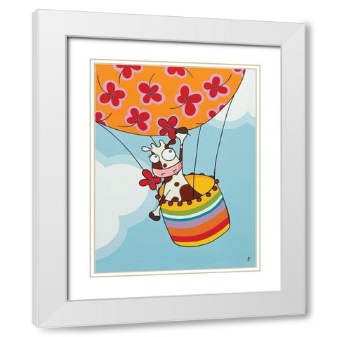 Un petit voyage II White Modern Wood Framed Art Print with Double Matting by Sego