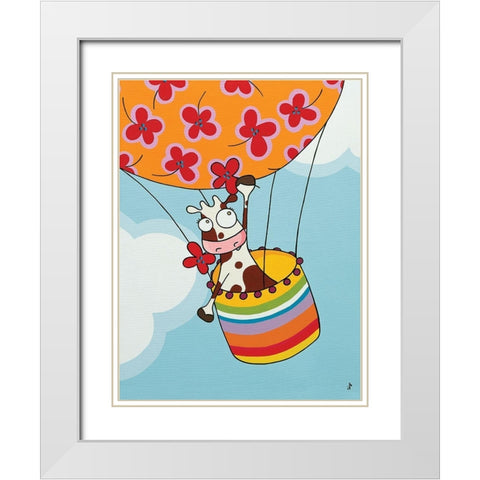 Un petit voyage II White Modern Wood Framed Art Print with Double Matting by Sego