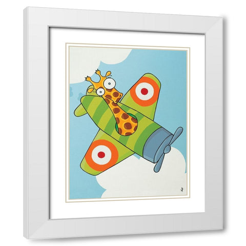 Ã‡a plane pour moi I White Modern Wood Framed Art Print with Double Matting by Sego