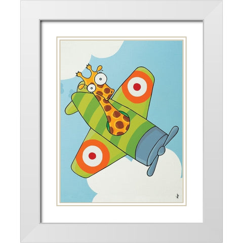 Ã‡a plane pour moi I White Modern Wood Framed Art Print with Double Matting by Sego