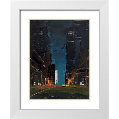 On Broadway White Modern Wood Framed Art Print with Double Matting by Castan, Daniel