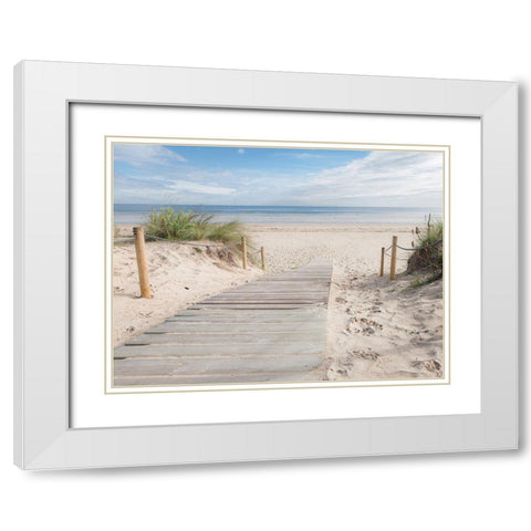 Plage White Modern Wood Framed Art Print with Double Matting by Braun Studio