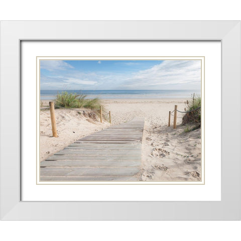 Plage White Modern Wood Framed Art Print with Double Matting by Braun Studio