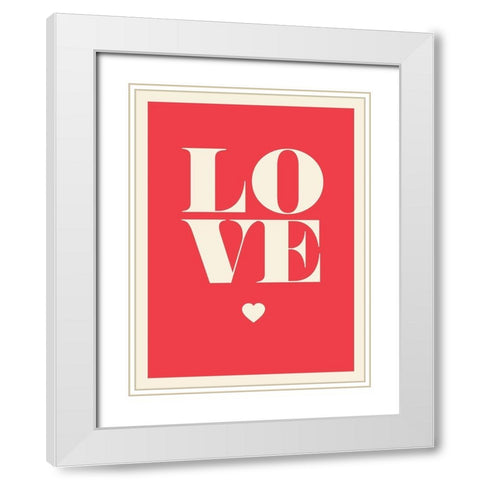 Love en rouge White Modern Wood Framed Art Print with Double Matting by Braun Studio