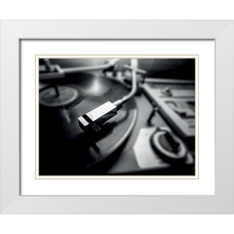 Music vinyl 2 White Modern Wood Framed Art Print with Double Matting by Braun Studio