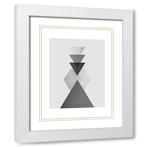 Danish Abstract 2 White Modern Wood Framed Art Print with Double Matting by Braun Studio