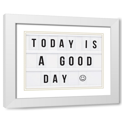 A good day White Modern Wood Framed Art Print with Double Matting by Braun Studio