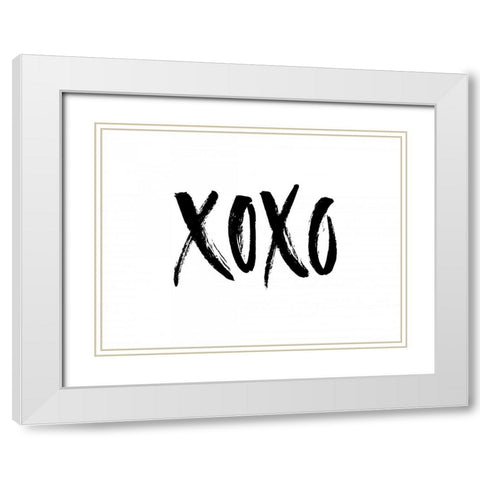Xoxo White Modern Wood Framed Art Print with Double Matting by Braun Studio