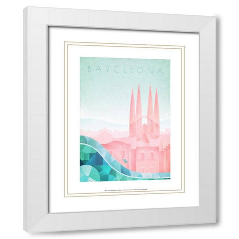 Barcelona White Modern Wood Framed Art Print with Double Matting by BRAUN Studio