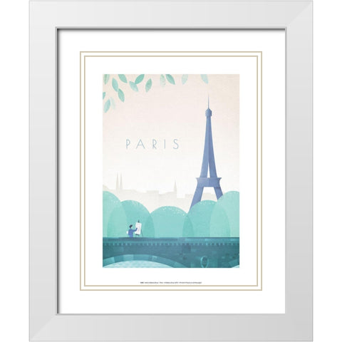 Paris White Modern Wood Framed Art Print with Double Matting by BRAUN Studio