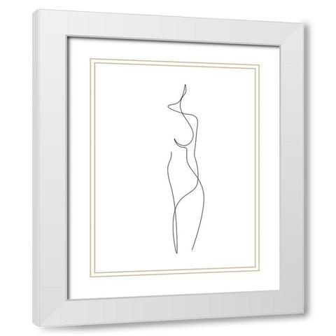 Silhouette White Modern Wood Framed Art Print with Double Matting by BRAUN Studio