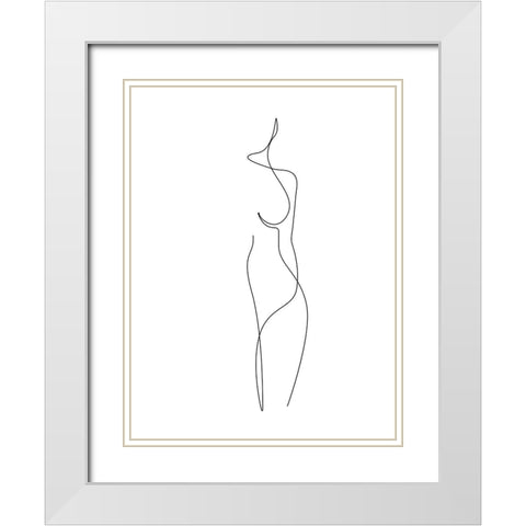 Silhouette White Modern Wood Framed Art Print with Double Matting by BRAUN Studio